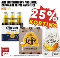 MCD Supermarkt ALLE LEFFE BELGISCH ABDIJBIER, CORONA OF TRIPEL KARMELIET aanbieding