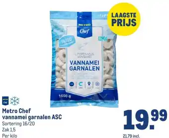 Makro Metro Chef vannamei garnalen ASC aanbieding