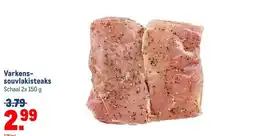 Makro Varkens- souvlakisteaks aanbieding