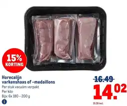 Makro Horecalijn varkenshaas of -medaillons aanbieding
