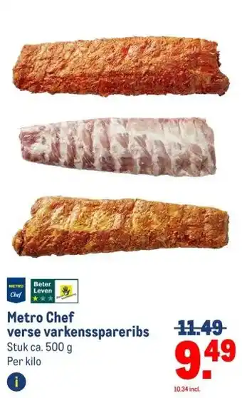 Makro Metro Chef verse varkensspareribs aanbieding