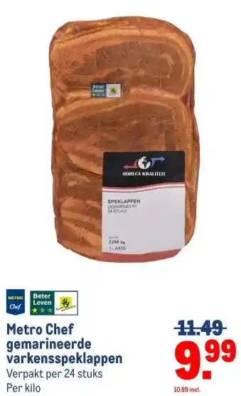 Makro Metro Chef gemarineerde varkensspeklappen aanbieding