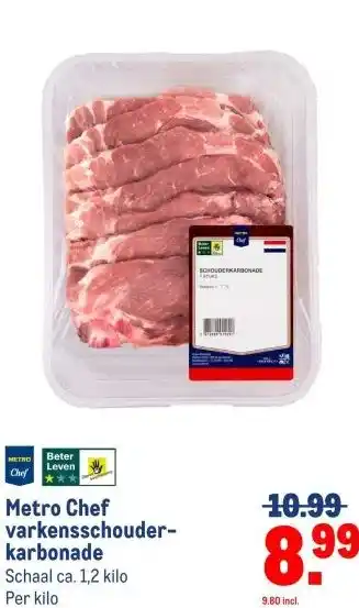 Makro Metro Chef varkensschouder- karbonade aanbieding