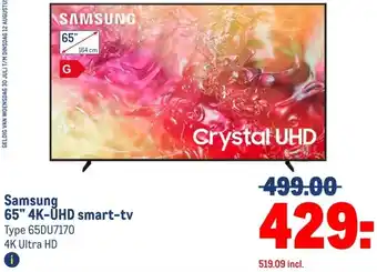 Makro Samsung 65 4K-UHD smart-tv aanbieding