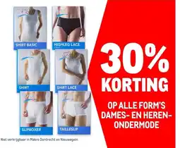 Makro OP ALLE FORM'S DAMES-EN HEREN- ONDERMODE aanbieding