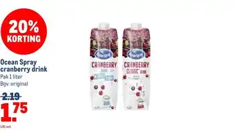 Makro Ocean Spray cranberry drink aanbieding