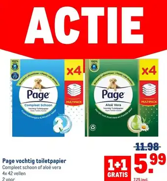 Makro Page vochtig toiletpapier aanbieding
