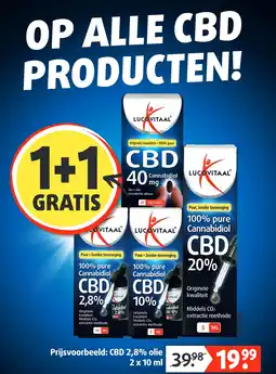 Lucovitaal CBD 2,8% olie 2 x 10 ml aanbieding