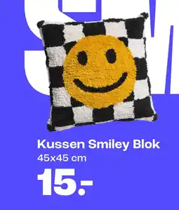 Kwantum Kussen Smiley Blok 45x45 cm aanbieding