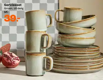 Kwantum Serviesset Groen, 16-delig aanbieding