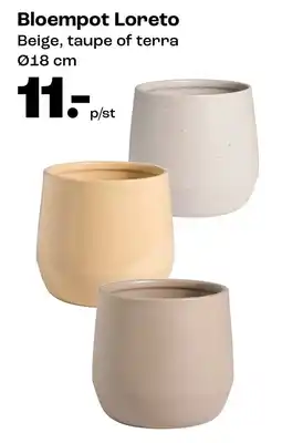 Kwantum Bloempot Loreto Beige, taupe of terra aanbieding