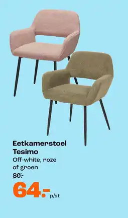 Kwantum Eetkamerstoel Tesimo Off-white, roze of groen aanbieding