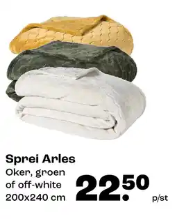 Kwantum Sprei Arles Oker, groen of off-white aanbieding