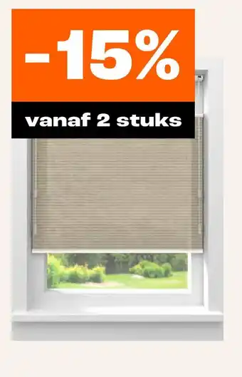 Kwantum Dubbel plissé Jana Zand, lichtdoorlatend aanbieding
