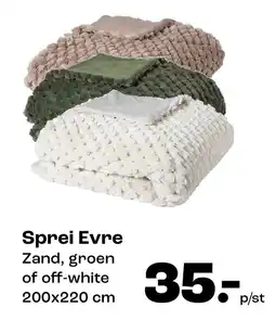Kwantum Sprei Evre Zand, groen of off-white aanbieding