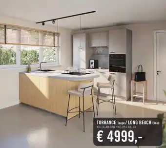 Keukendepot TORRANCE Taupe/LONG BEACH Eiken aanbieding