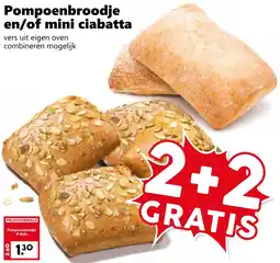 CoopCompact Pompoenbroodje en/of mini ciabatta aanbieding