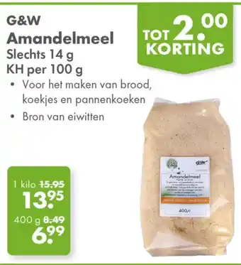 Gezond & Wel G&W Amandelmeel aanbieding