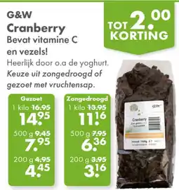 Gezond & Wel G&W Cranberry aanbieding
