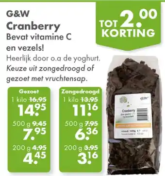 Gezond & Wel G&W Cranberry aanbieding