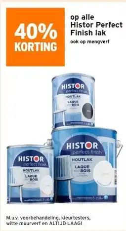 GAMMA 40% korting op alle Histor Perfect Finish lak aanbieding