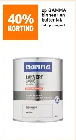 GAMMA 40% korting op GAMMA binnen- en buitenlak aanbieding