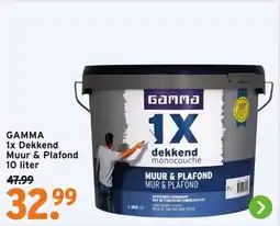 GAMMA GAMMA 1x Dekkend Muur & Plafond 10 liter aanbieding