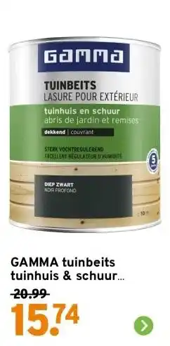 GAMMA GAMMA tuinbeits tuinhuis & schuur dekkend RAL 9005 diep zwart 750 ml aanbieding