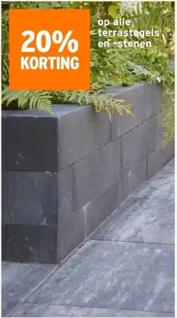GAMMA 20% KORTING op alle terrastegels en-stenen aanbieding