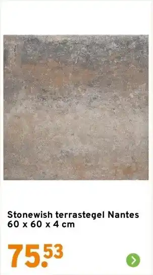 GAMMA Stonewish terrastegel Nantes 60 x 60 x 4 cm aanbieding