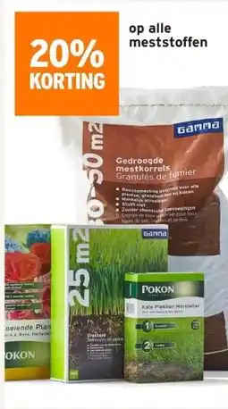 GAMMA 20% KORTING op alle meststoffen aanbieding