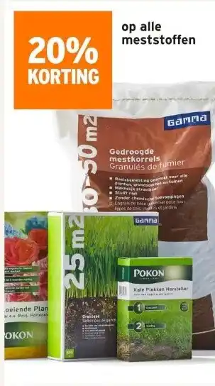 GAMMA 20% KORTING op alle meststoffen aanbieding