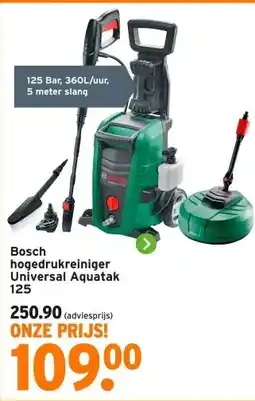 GAMMA Bosch hogedrukreiniger Universal Aquatak 125 aanbieding
