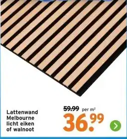 GAMMA Lattenwand Melbourne licht eiken of walnoot aanbieding