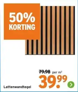 GAMMA 50% KORTING Lattenwandtegel aanbieding