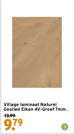 GAMMA Village laminaat Naturel Geolied Eiken 4V-Groef 7mm 2,47m2 aanbieding