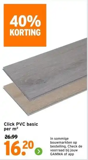 GAMMA Click PVC basic per m² aanbieding
