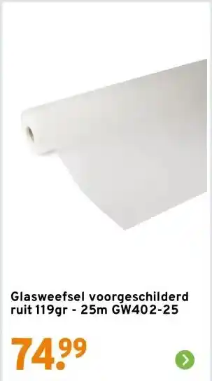 GAMMA Glasweefsel voorgeschilderd ruit 119gr - 25m GW402-25 aanbieding