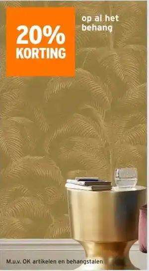 GAMMA 20% KORTING op al het behang aanbieding