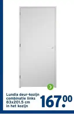 GAMMA Lundia deur-kozijn combinatie links 83x201.5 cm in het kozijn aanbieding