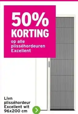 GAMMA Livn plisséhordeur Excellent wit 96x200 cm aanbieding