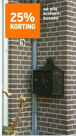 GAMMA 25% KORTING op alle brieven bussen aanbieding