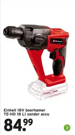 GAMMA Einhell 18V boorhamer TE-HD 18 LI zonder accu aanbieding