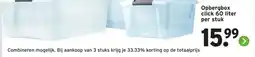 GAMMA Opbergbox click 60 liter per stuk aanbieding
