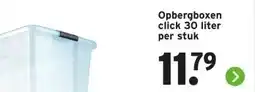 GAMMA Opbergboxen click 30 liter per stuk aanbieding