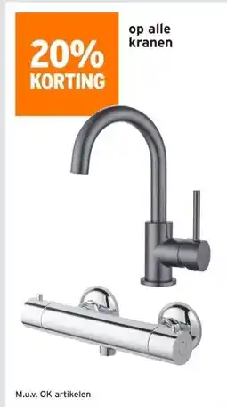 GAMMA 20% KORTING op alle kranen aanbieding