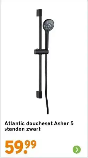 GAMMA Atlantic doucheset Asher 5 standen zwart aanbieding