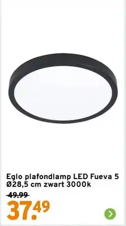 GAMMA Eglo plafondlamp LED Fueva 5 Ø28,5 cm zwart 3000k aanbieding