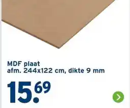 GAMMA MDF plaat afm. 244x122 cm, dikte 9 mm aanbieding