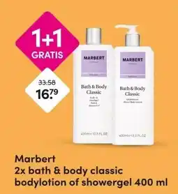 DA Marbert 2x bath & body classic bodylotion of showergel 400 ml aanbieding